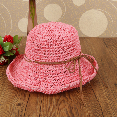 Sun hat lady foldable summer Sun hat with big curling brim straw hat Sun protection beach hat