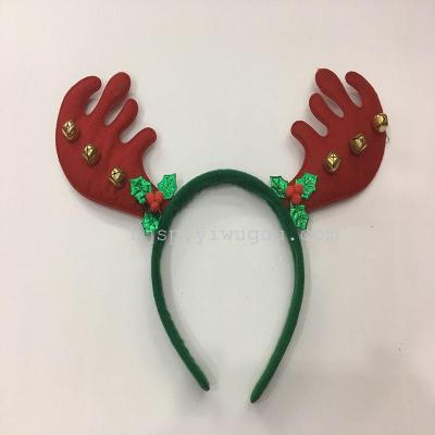 The new Christmas antlers headband hair headdress buckle Christmas Ornament headband wholesale