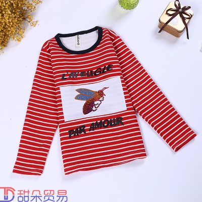 Spring and autumn girls 2019 new autumn undershirt children's sweater in a round collar long sleeve T-shirt for girls