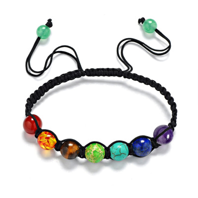 8mm rainbow prayer Bracelet 7 Chakra Stone Bracelet balance Reiki treatment