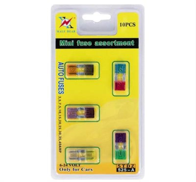 Yiwu xiongxiong hardware 10pc mini fuse current fuse double bubble packaging