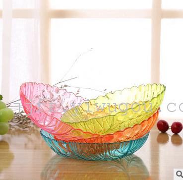 New product fashion creative multi-color transparent leaf fruit tray plastic candy dish sunflower seeds snack plate.