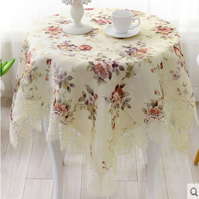 Lianyi fabric Beige table cloth exquisite tea table cloth flower cushion covers