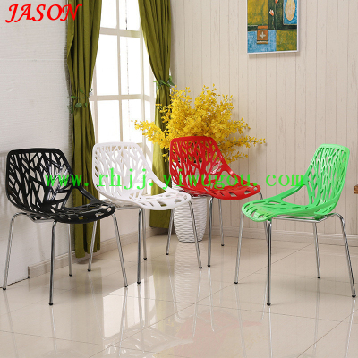 Indoor coffee chair / plastic backrest chair dining chair / leisure hotel / Office hollow chair