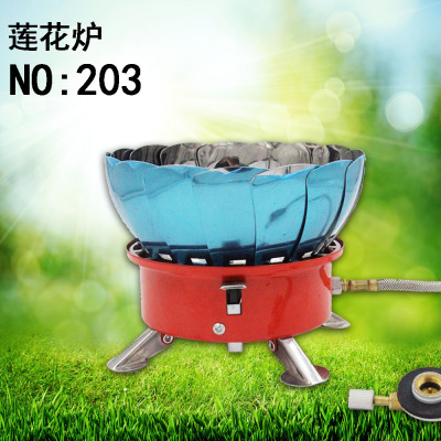 Portable outdoor stove lotus manifest camping gas oven windproof stove