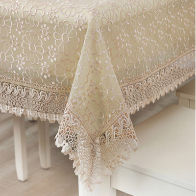 Lianyi cloth embroidery lace tablecloth translucent table tablecloth bucket cabinet cover towels American Pastoral