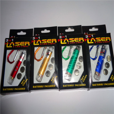 Children plastic kit LED key chain gift small night light transparent laser