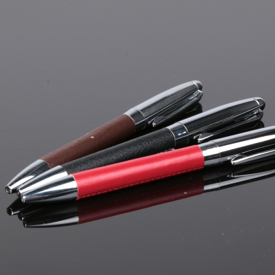 High-grade metal pen metal pen gift bag leather color can be customized guests