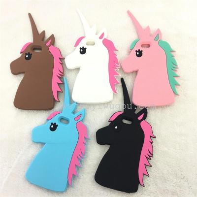Unicorn Silicone Phone Case IPhone7 Foreign Trade Rainbow Horse Protective Case