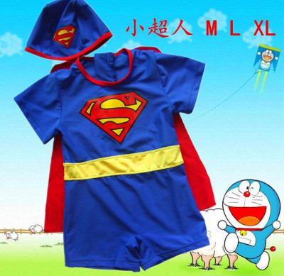 Superman cute children swimming suit boy swimsuit swimsuit Siamese child