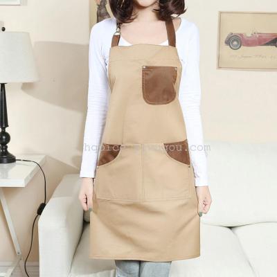 All cotton card working apron can be textured LOGO