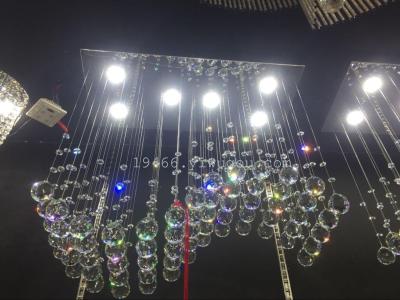 Wave crystal chandelier pendant lamp crystal lamp lights restaurant LED lamp lamp lights off