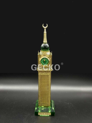 An architectural model of the crystal clock tower of mecca