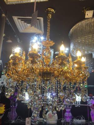 Manufacturer direct selling European style gold crystal pendant lamp living room lamp bedroom lamp