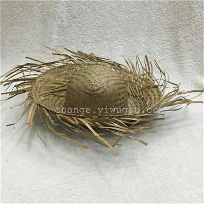 Hand-Knitted Sunflower Leaf Straw Hat Semi-Locking Bare Hat Hat Felt Easter Straw Hat Beggar Hat Chicken Coop Hat