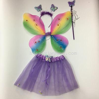 Colorful butterfly wings four sets, children's performance props, Christmas day supplies