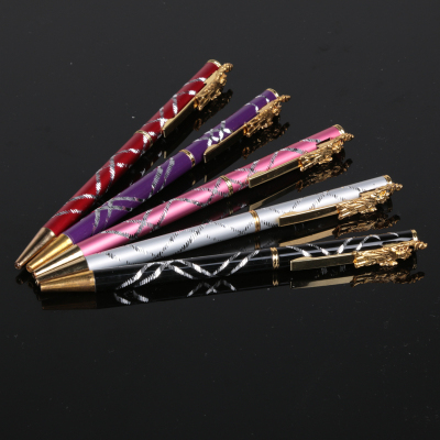 Aluminum rod carved metal ball pen free goddess Eagle listing can be customized advertising metal pen