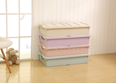 Bed receive a box, plastic storage box with a cover, bed clothes clothing box, toy boxes