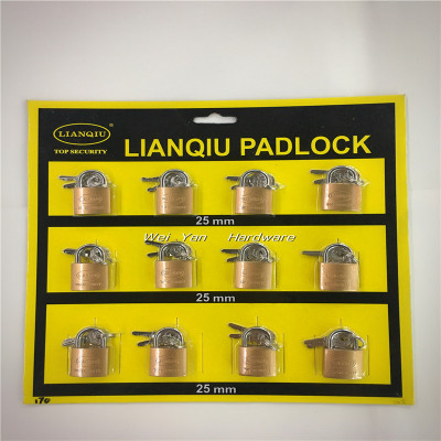 LIANQIU word imitation copper lock 25mmx12 card to suck the iron padlock luggage lock