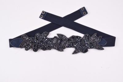 European luxury Handmade Beaded ribbon diamond hand sewing Rhinestone Belt belt belt