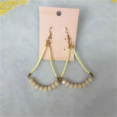 South Korea cashmere fashion beautiful acrylic beads fan creative Earrings