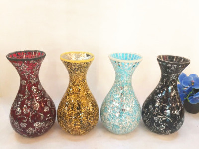 Glass mosaic vase ornaments