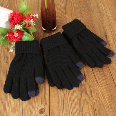 Fashion jacquard jacquard touch screen gloves, gloves, gloves, gloves.