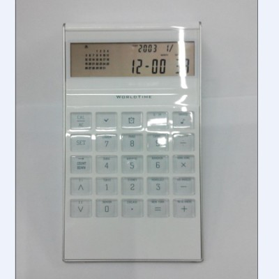 Calendar world time alarm clock calculator gift calculator transparent buttons customizable printing logo