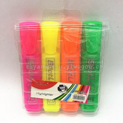 Fluorescent Pen 4 PVC Bag Key Pen Marker