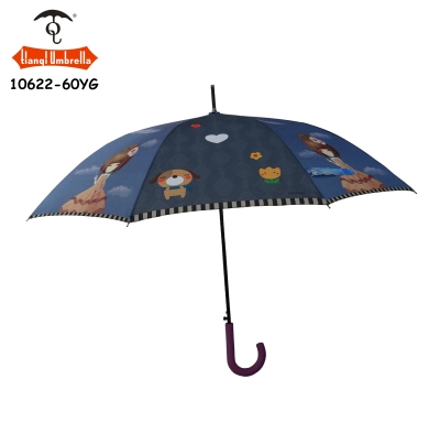 Anti ultraviolet ray fashionable little girl straight rod umbrella
