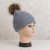 Acrylic knitted hat with hair ball sleeve cap hat