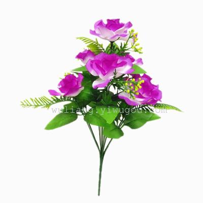 Manufacturers selling silk flowers Tomb-sweeping Day worship activities rose 9 small angle head life simulation.