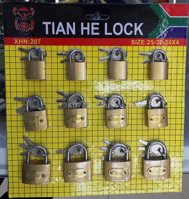 Xin Sheng Tianhe brand 25-32-38 imitation copper iron padlock combination lock