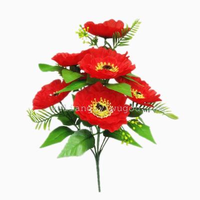 Artificial silk flower plant simulation rose wedding decoration floral wholesale 9 core tea rose