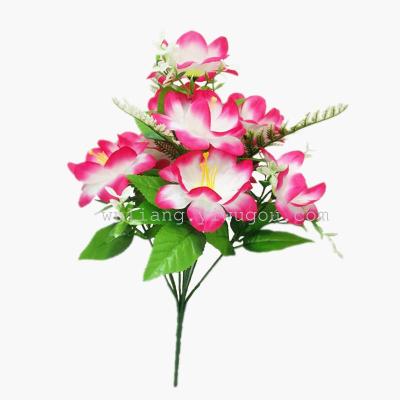 Artificial silk flower plant simulation rose Qing decoration wholesale 9 head six ear orchid flower