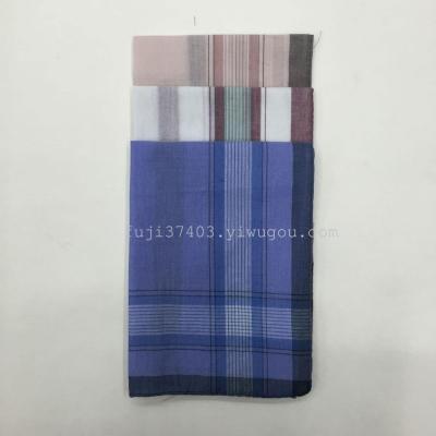 Men's cheap poly mixed cotton TC woven stripe handkerchief 