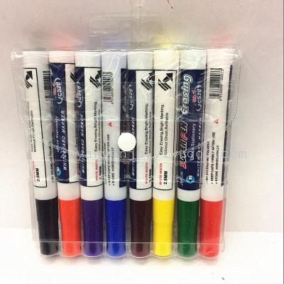 528 Brand New Material Whiteboard Marker 8 Color PVC Bag Erasable Color Marking Pen