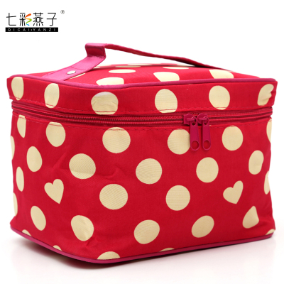 Korea cosmetic bag nylon handbag fashion flowers dot lunch Bao Mingtai source factory