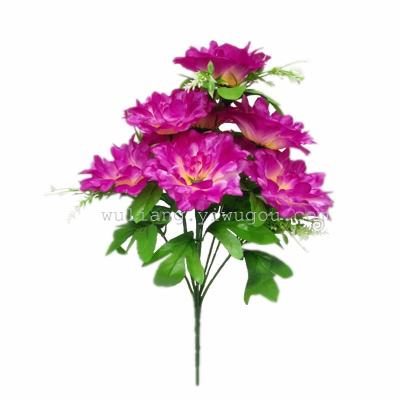 Manufacturers selling silk flowers rose floral decoration simulation 9 Peony