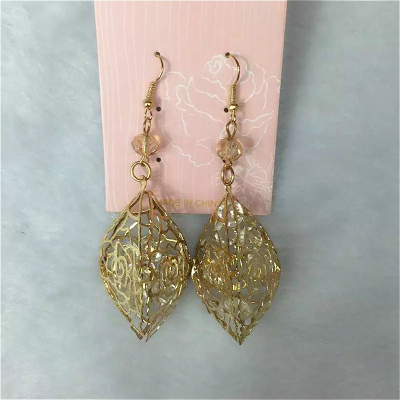 Small crystal fashion popular temperament leaves Ms. all-match Earrings