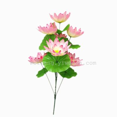 Manufacturers selling silk flowers Tomb-sweeping Day worship activities simulating plant decorative floral lotus head 7