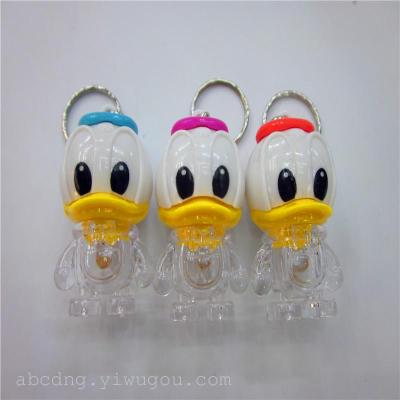 Keychain lights small gift giveaways new factory direct flash Donald