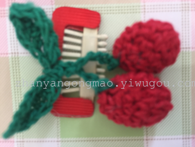 Korean double cherry comb hair rope ring hairpin 140 (101)