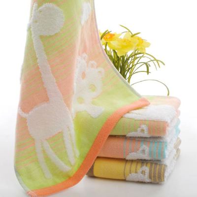 Double linen cloth children's towels all soft and absorbent cotton wool giraffe child's towel