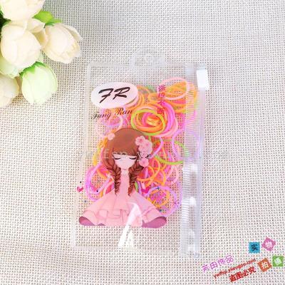 Cartoon zipper small bag children colorful plastic rubber band strong pull immortal