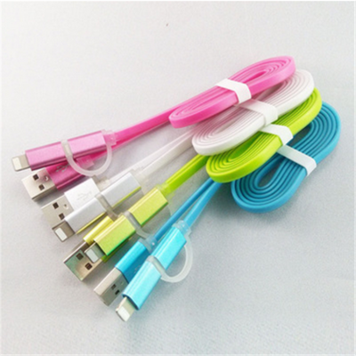 Crystal jelly combo apple Android Samsung with light data line drive two intelligent mobile phone charging