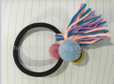 Korean Korean style wool tassels multicolor hair ball ring 149 faces (108)