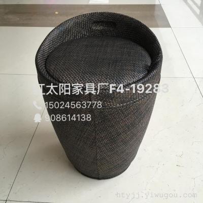 The red sun furniture trade rattan stool, brown rattan chair, outdoor leisure chair
