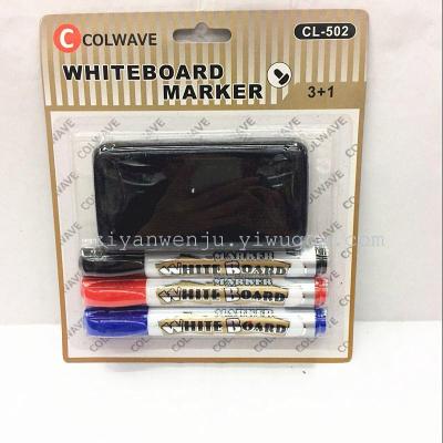 Whiteboard Marker 3 Pieces Whiteboard Marker with Whiteboard Eraser Set CL-502