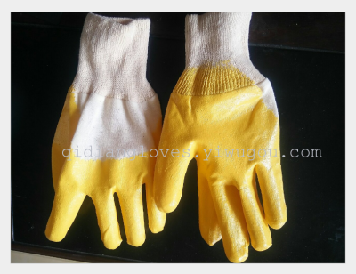 Manufacturers selling flannel yellow nitrile gloves dipped gloves gloves for export to Russia
